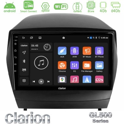 Clarion GL500 Series 8Core Android ClarionOS 4+64GB  Hyundai IX35 Auto A/C Navigation Multimedia Tablet 9