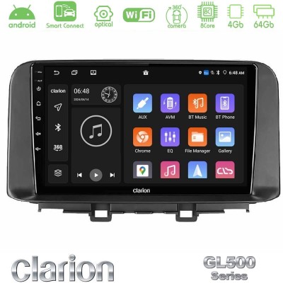 Clarion GL500 Series 8Core Android ClarionOS 4+64GB  Hyundai Kona 2018-2023 Navigation Multimedia Tablet 10