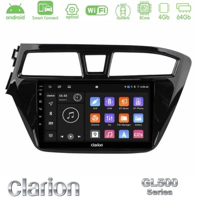 Clarion GL500 Series 8Core Android ClarionOS 4+64GB  Hyundai i20 2014-2018 Navigation Multimedia Tablet 9