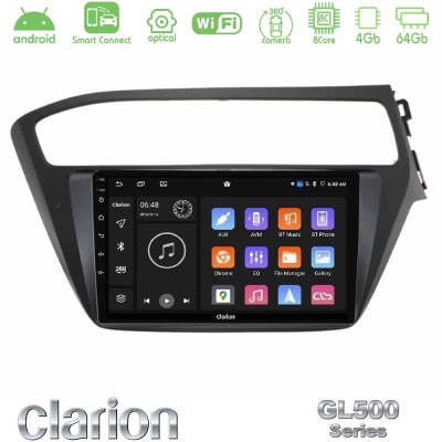Clarion GL500 Series 8Core Android ClarionOS 4+64GB Hyundai i20 2018-2020 RHD Navigation Multimedia Tablet 9