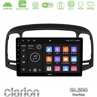Clarion GL500 Series 8Core Android ClarionOS 4+64GB  Hyundai Accent 2006-2011 Navigation Multimedia Tablet 9