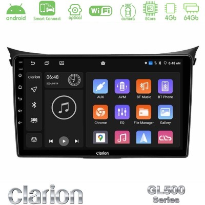 Clarion GL500 Series 8Core Android ClarionOS 4+64GB  Hyundai i30 2012-2017 Navigation Multimedia Tablet 9