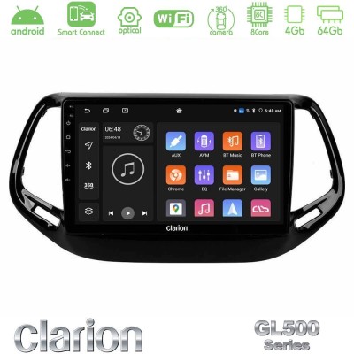 Clarion GL500 Series 8Core Android ClarionOS 4+64GB  Jeep Compass 2017> Navigation Multimedia Tablet 10