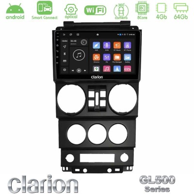 Clarion GL500 Series 8Core Android ClarionOS 4+64GB  Jeep Wrangler 2008-2010 Navigation Multimedia Tablet 9