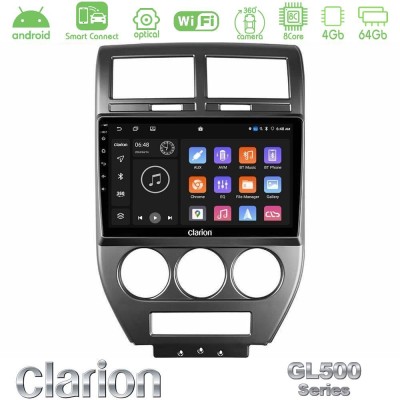 Clarion GL500 Series 8Core Android ClarionOS 4+64GB  Jeep Compass/Patriot 2007-2008 Navigation Multimedia Tablet 10