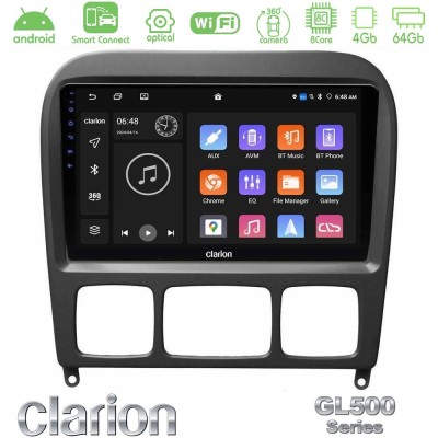 Clarion GL500 Series 8Core Android ClarionOS 4+64GB  Mercedes S Class 1999-2004 (W220) Navigation Multimedia Tablet 9