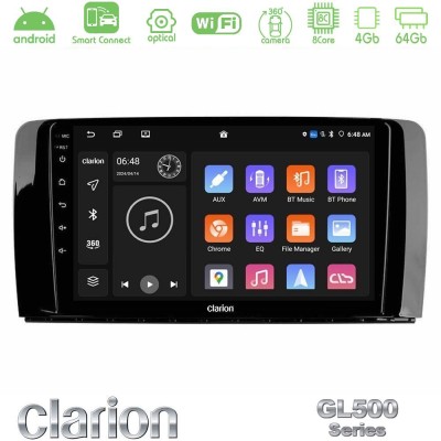 Clarion GL500 Series 8Core Android ClarionOS 4+64GB  Mercedes R Class Navigation Multimedia Tablet 9