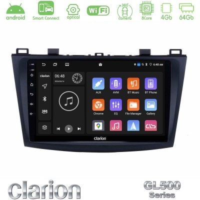 Clarion GL500 Series 8Core Android ClarionOS 4+64GB  Mazda 3 2009-2014 Navigation Multimedia Tablet 9