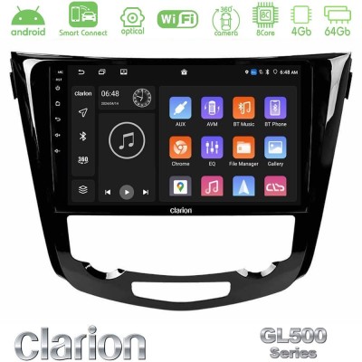Clarion GL500 Series 8Core Android ClarionOS 4+64GB  Nissan Qashqai J11 (AUTO A/C) Navigation Multimedia Tablet 10