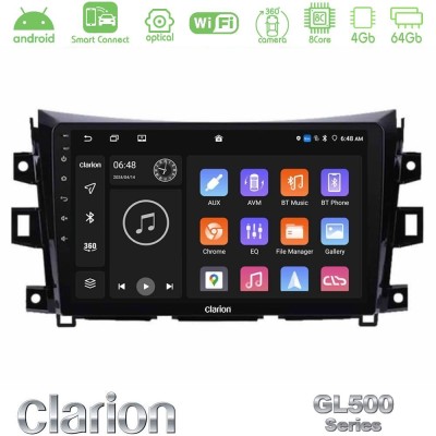 Clarion GL500 Series 8Core Android ClarionOS 4+64GB  Nissan Navara NP300 Navigation Multimedia Tablet 9