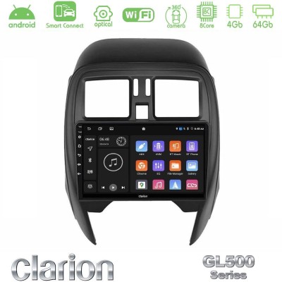Clarion GL500 Series 8Core Android ClarionOS 4+64GB  Nissan Micra 2013-2016 Navigation Multimedia Tablet 9