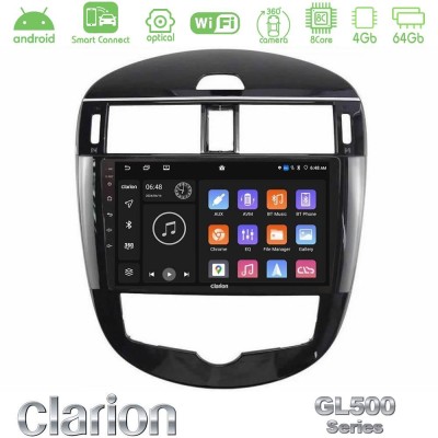 Clarion GL500 Series 8Core Android ClarionOS 4+64GB  Nissan Pulsar 2015-2018 Navigation Multimedia Tablet 9