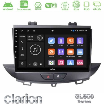 Clarion GL500 Series 8Core Android ClarionOS 4+64GB Opel Grandland/Crossland X Navigation Multimedia Tablet 9