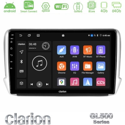 Clarion GL500 Series 8Core Android ClarionOS 4+64GB  Peugeot 208/2008 Navigation Multimedia Tablet 10