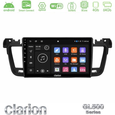 Clarion GL500 Series 8Core Android ClarionOS 4+64GB  Peugeot 508 2010-2018 Navigation Multimedia Tablet 9