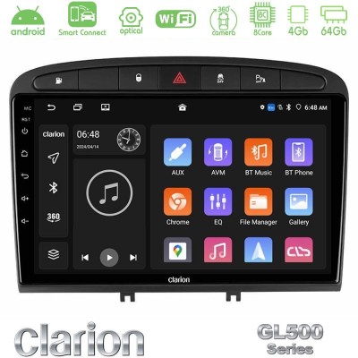 Clarion GL500 Series 8Core Android ClarionOS 4+64GB  Peugeot 308/RCZ Navigation Multimedia Tablet 9