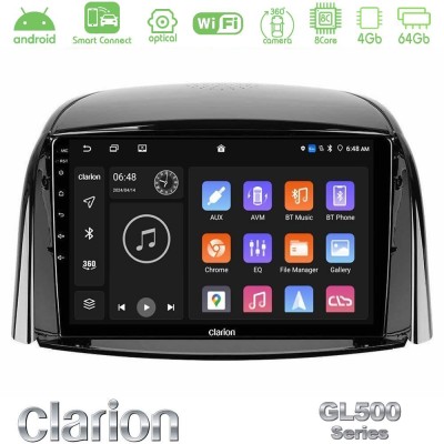 Clarion GL500 Series 8Core Android ClarionOS 4+64GB  Renault Koleos 2007-2015 Navigation Multimedia Tablet 9