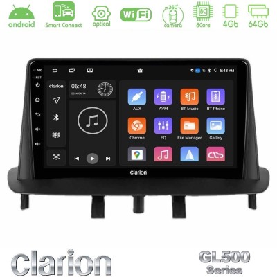 Clarion GL500 Series 8Core Android ClarionOS 4+64GB  Renault Megane 3 2009-2013 Navigation Multimedia Tablet 9