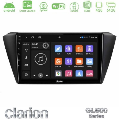 Clarion GL500 Series 8Core Android ClarionOS 4+64GB  Skoda Fabia 2015-2021 Navigation Multimedia Tablet 9