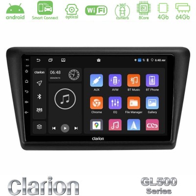 Clarion GL500 Series 8Core Android ClarionOS 4+64GB  Skoda Rapid 2013-2017 Navigation Multimedia Tablet 9