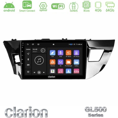 Clarion GL500 Series 8Core Android ClarionOS 4+64GB  Toyota Corolla 2014-2016 Navigation Multimedia Tablet 9