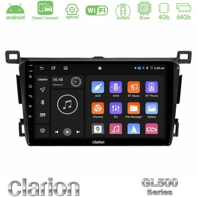 Clarion GL500 Series 8Core Android ClarionOS 4+64GB  Toyota RAV4 2013-2018 Navigation Multimedia Tablet 9