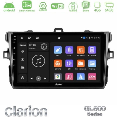 Clarion GL500 Series 8Core Android ClarionOS 4+64GB  Toyota Corolla 2007-2012 Navigation Multimedia Tablet 9