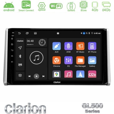 Clarion GL500 Series 8Core Android ClarionOS 4+64GB  Toyota RAV4 2019-2023 Navigation Multimedia Tablet 10