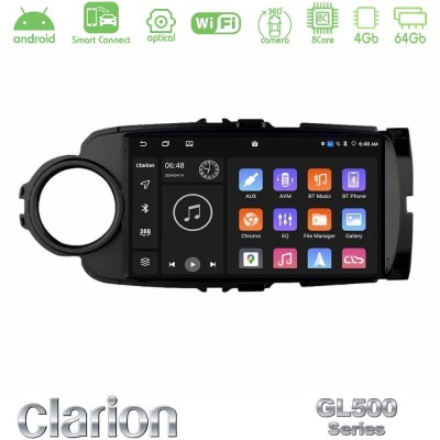 Clarion GL500 Series 8Core Android ClarionOS 4+64GB  Toyota Yaris Navigation Multimedia Tablet 9