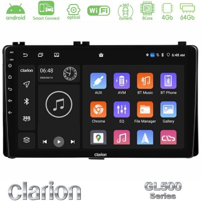 Clarion GL500 Series 8Core Android ClarionOS 4+64GB  Toyota Corolla/Auris 2017-2019  Navigat-ion Multimedia Tablet 9
