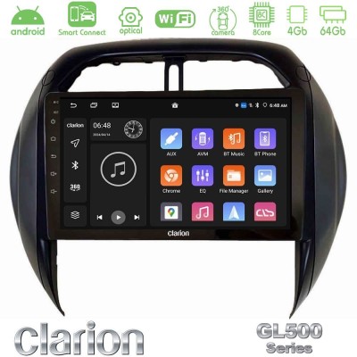 Clarion GL500 Series 8Core Android ClarionOS 4+64GB  Toyota RAV4 2001-2005 (Auto A/C) Navigation Multimedia Tablet 9