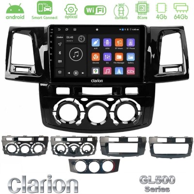 Clarion GL500 Series 8Core Android ClarionOS 4+64GB Toyota Hilux 2007-2016 Navigation Multimedia Tablet 9