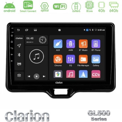Clarion GL500 Series 8Core Android ClarionOS 4+64GB Toyota Yaris Cross RHD 2020-> (Low Version) Navigation Multimedia Tablet 9