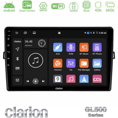 Clarion GL500 Series 8Core Android ClarionOS 4+64GB  Toyota Auris Navigation Multimedia Tablet 10