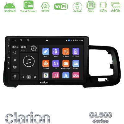 Clarion GL500 Series 8Core Android ClarionOS 4+64GB  Volvo S60 2010-2018 Navigation Multimedia Tablet 9