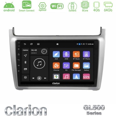 Clarion GL500 Series 8Core Android ClarionOS 4+64GB  Vw Polo 2014-2017 Navigation Multimedia Tablet 9