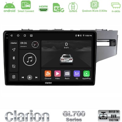 Clarion GL700 QUALCOMM Series 8Core Android ClarionOS 4+64GB Honda Jazz 2013-2020 RHD Navigation Multimedia Tablet 9