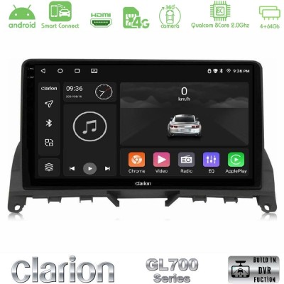 Clarion GL700 QUALCOMM Series 8Core Android ClarionOS 4+64GB Mercedes C-Class W204 2008-2011 Navigation Multimedia Tablet 9