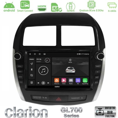 Clarion GL700 QUALCOMM Series 8Core Android ClarionOS 4+64GB Mitsubishi ASX 2013-2018 Navigation Multimedia Tablet 9