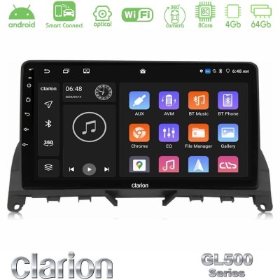 Clarion GL500 Series 8Core Android ClarionOS 4+64GB  Mercedes C Class W204 Navigation Multimedia Tablet 9