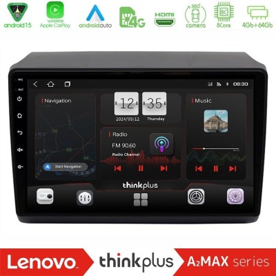 Lenovo Thinkplus A2MAX Series 8Core Android15 4+64GB Fiat Ducato/Citroen Jumper/Peugeot Navigation Multimedia Tablet 9