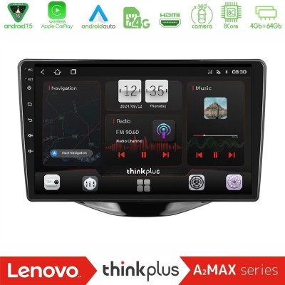 Lenovo Thinkplus A2MAX Series 8Core Android15 4+64GB Toyota Aygo | Citroen C1 | Peugeot 108 Navigation Multimedia Tablet 9