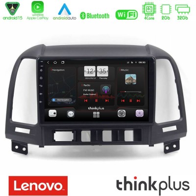 Lenovo Thinkplus Series 4Core Android15 2+32GB Hyundai Santa Fe 2006-2013 Navigation Multimedia Tablet 9