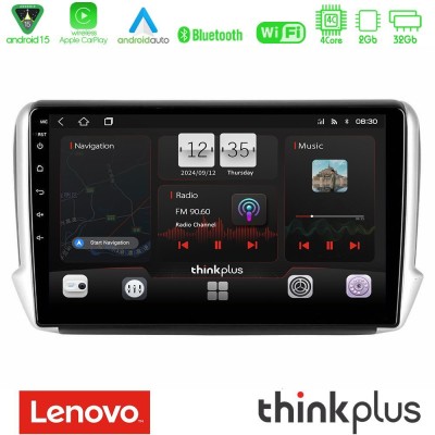 Lenovo Thinkplus Series 4Core Android15 2+32GB  Peugeot 208/2008 Navigation Multimedia Tablet 10