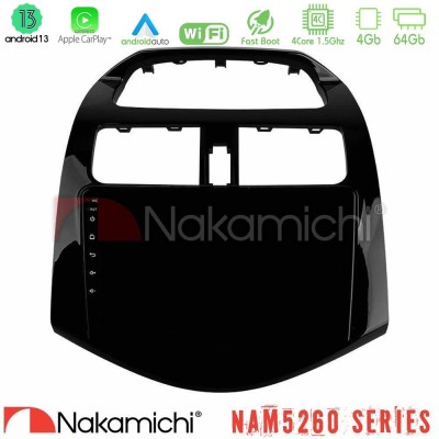 Nakamichi NAM5260 Series 4Core Android13 4+64GB Chevrolet Spark 2009-2015 Navigation Multimedia Tablet 9