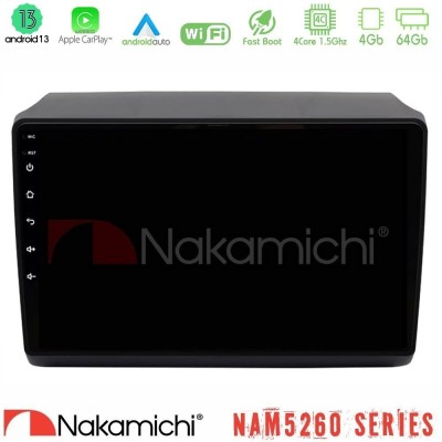 Nakamichi NAM5260 Series 4Core Android13 4+64GB Fiat Ducato/Citroen Jumper/Peugeot Navigation Multimedia Tablet 9
