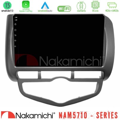 Nakamichi NAM5710 Series 8Core Android13 4+64GB  Honda Jazz 2002-2008 (Auto A/C) Navigation Multimedia Tablet 9