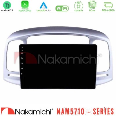Nakamichi NAM5710 Series 8Core Android13 4+64GB  Hyundai Accent 2006-2011 Navigation Multimedia Tablet 9