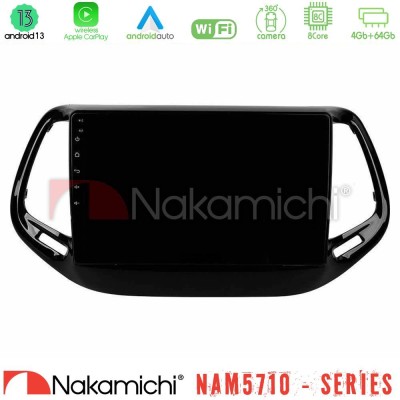 Nakamichi NAM5710 Series 8Core Android13 4+64GB  Jeep Compass 2017> Navigation Multimedia Tablet 10