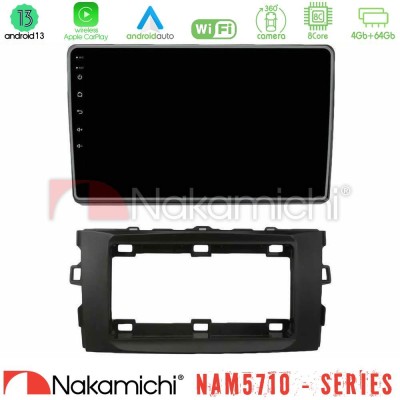Nakamichi NAM5710 Series 8Core Android13 4+64GB  Toyota Auris 2013-2016 Navigation Multimedia Tablet 10